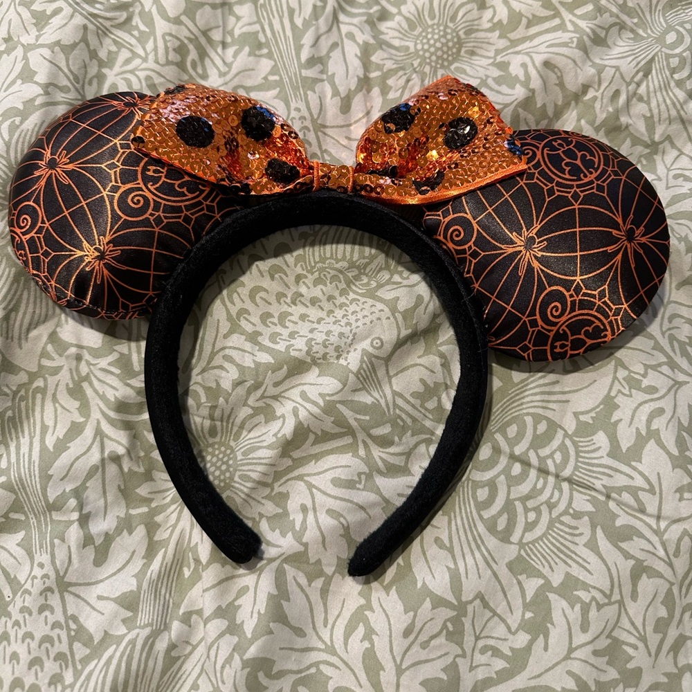 Black and Orange Halloween Sequin Minnie Ears Headband